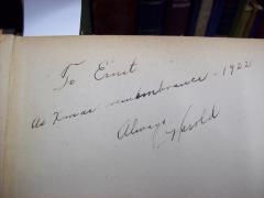 G45 / 2234 ([?], Harold;Böhmer, Ernst), Von Hand: Name, Datum, Widmung; 'To Ernst
As Xmas remembrance - 1922
Always
Harold'. 