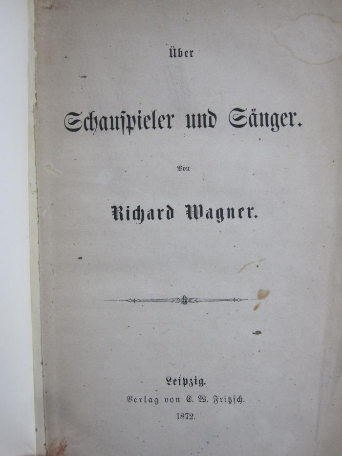 IV 14172 2.Ex.: Über Schauspieler und Sänger (1872)