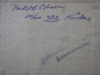 - (Jüdische Gemeinde zu Berlin), Stempel: -; 'Jüdische Gemeinde zu Berlin
Kultusverwaltung'. 