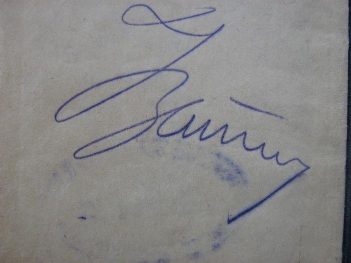 - (Blum, Jakob), Von Hand: Autogramm; 'J. Blum'. 