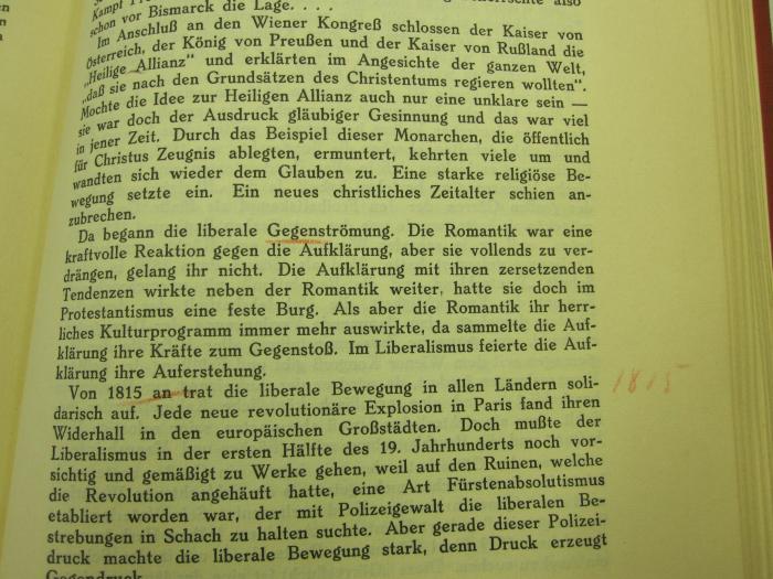 Ug 735 c: Modernes oder katholisches Kulturideal? Ein Wegweiser zum Verständnis der Gegenwart (1925);G46 / 2600 (unbekannt), Von Hand: Annotation, Annotation. 