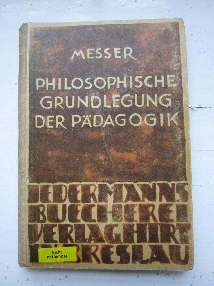 Pa 33 2.Ex.: Philosophische Grundlegung der Pädagogik (1924)