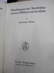 Kb 189: Wandlungen des Weltbildes und des Wissens von der Erde (1913)