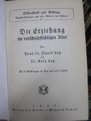 Pc 856: Die Erziehung im vorschulpflichigen Alter (1925)