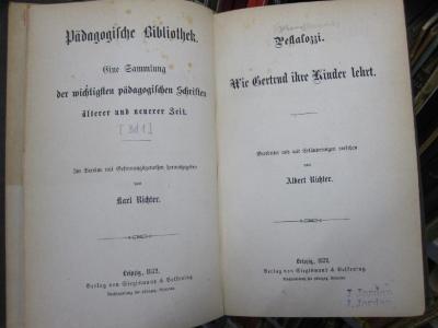 Pc 855: Wie Gertrud ihre Kinder lehrt (1872)