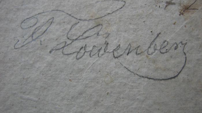 - (Löwenberg, [?]), Von Hand: Autogramm; 'Dr. Löwenberg'. 