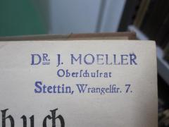 G45 / 424 (Moeller, J.), Stempel: Name, Ortsangabe; 'Dr. J. Moeller
Oberschulrat
Stettin, Wrangelstr. 7.'. 