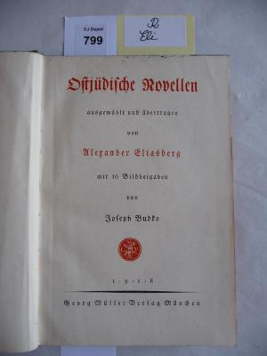 R Eli: Ostjüdischen Novellen. (1918)