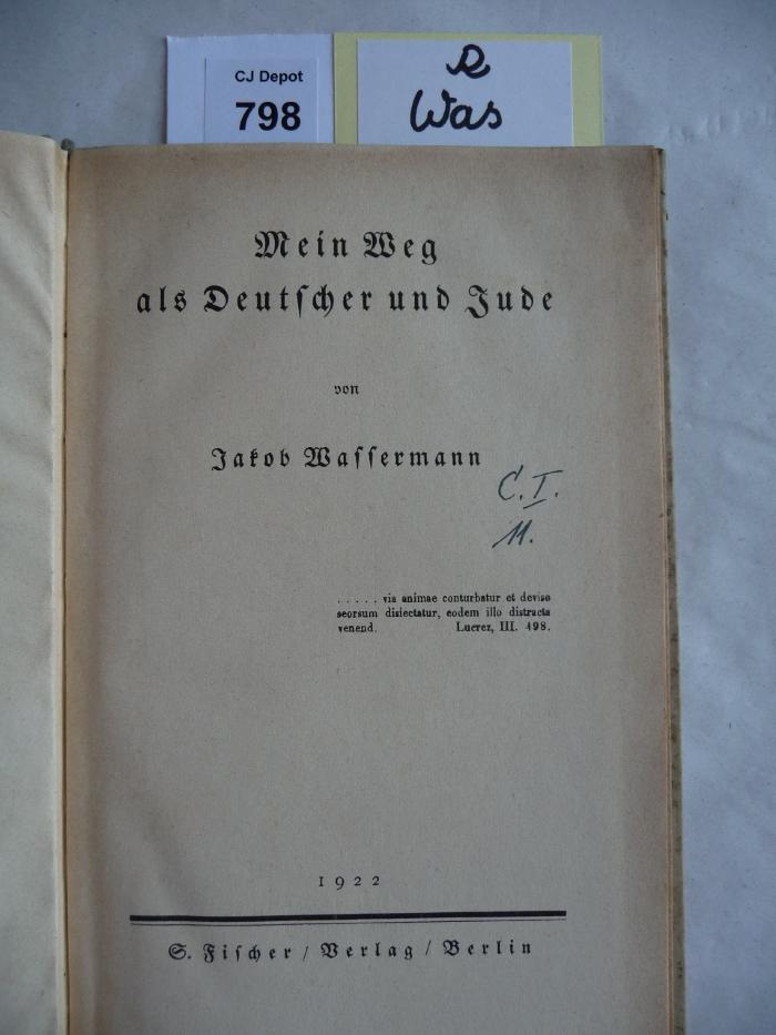 R Was: Mein Weg als Deutscher und Jude (1922)