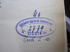 G46 / 2272 (Arndt-Gymnasium Dahlem), Von Hand: Signatur; 'Ub
2779
Vsch. C. 12.'. 