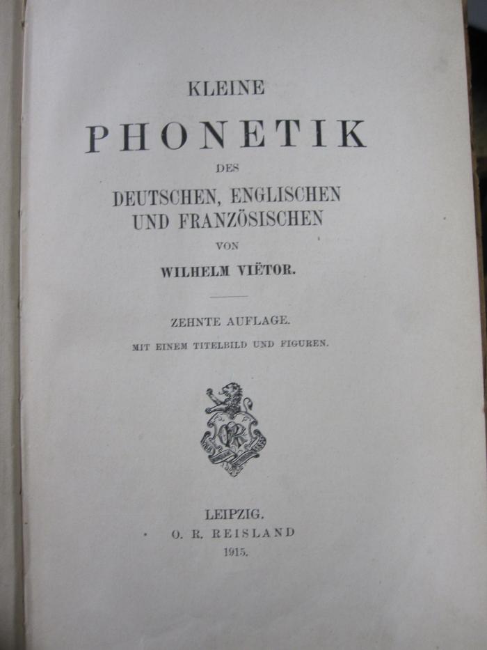 Sa 109 ao: Kleine Phonetik des deutschen, englischen und französischen (1915)