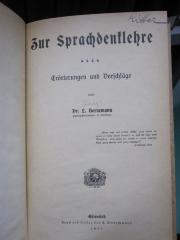 Pe 1253: Zur Sprachenlehre : Erörterungen und Vorschläge (1904)