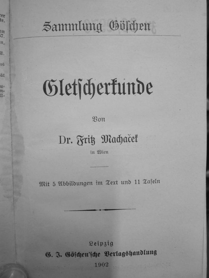 II 1314 4.Ex.: Gletscherkunde (1902)