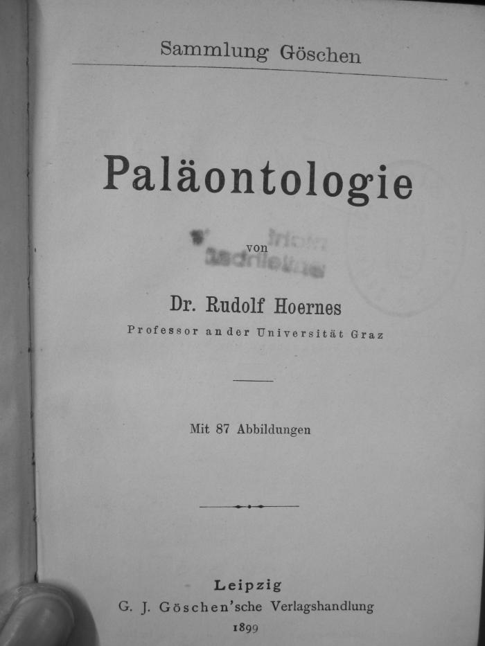 II 1407 1899: Paläontologie (1899)