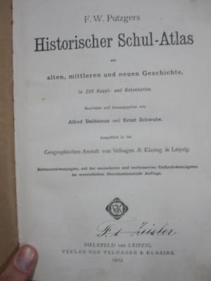 II 1961 bg: Historischer Schul-Atlas zur alten, mittleren und neuen Geschichte (1903)