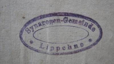 - (Synagogengemeinde Lippehne), Stempel: -; 'Synagogen-Gemeinde Lippehne'. 