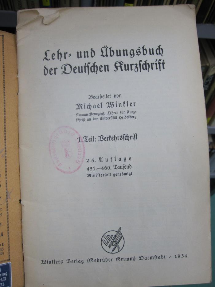 Oa 73 bc 1: Verkehrsschrift (1934)