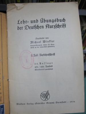 Oa 73 bc 1: Verkehrsschrift (1934)
