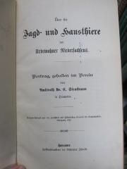 Ng 126: Über die Jagd- und Haustiere der Urbewohner Niedersachsens : Vortrag, gehalten im Verein (um 1895)