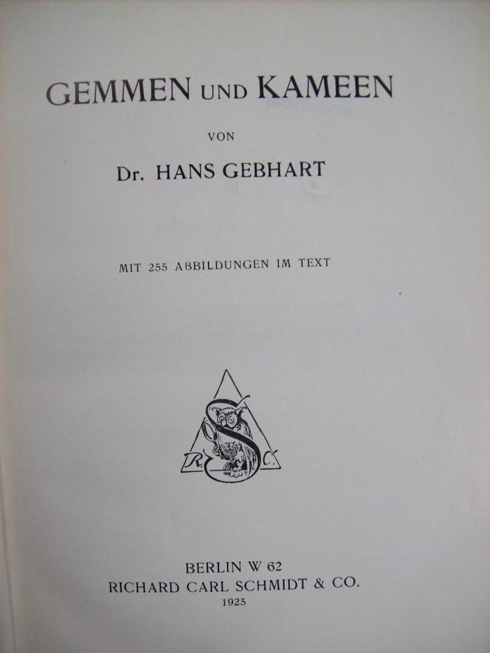 Df 4 2.Ex.: Gemmen und Kameen (1925)