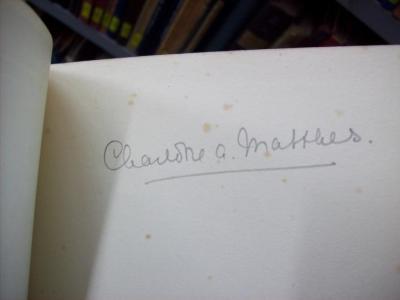 Db 858: A sculptor's odyssey (1936);G45 / 2604 (Matthes, Charlotte Alida), Von Hand: Autogramm, Name; 'Charlotte A. Matthes.'. 