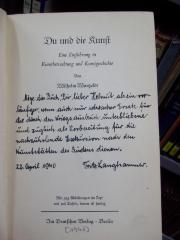 Dc 161 1940: Du und die Kunst : eine Einführung in Kunstbetrachtung und Kunstgeschichte ([1940])