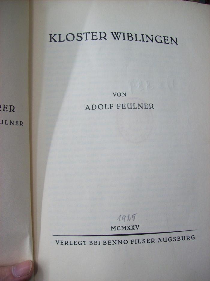 De 539: Kloster Wiblingen (1925)