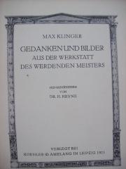 Db 855: Gedanken und Bilder aus der Werkstatt des werdenden Meisters (1925)