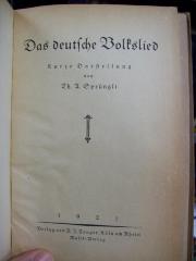Do 379: Das deutsche Volkslied (1921)