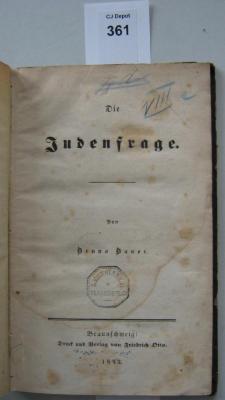  Die Judenfrage (1843)