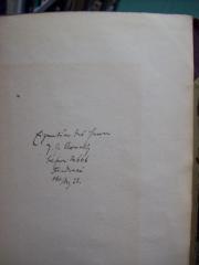 G46 / 1245 (Arnold[?], J.[?] G.), Von Hand: Autogramm, Name, Exemplarnummer, Ortsangabe, Datum; 'Eigentum des Herrn J. G. Arnold
Bücherei Nr. 666 Find[...]
Okt./Dez. 22.'. 