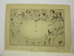 J / 1214 (Belsen, Jacobus (1870-1937)), Papier: Annotation, Autogramm, Autor, Abbildung; 'Jour fix bei Belsens: Jeden 1. Freitag im Monat!
J Belsen'. 