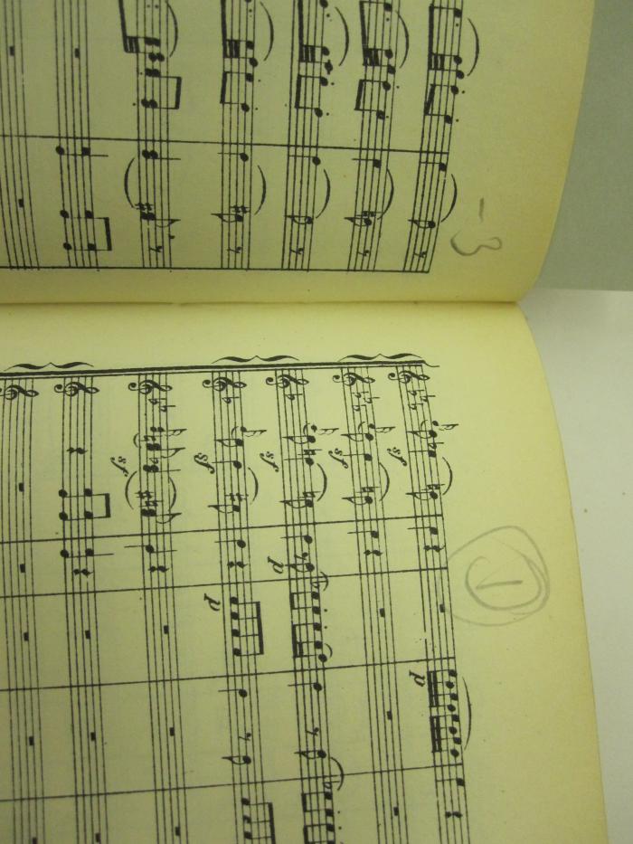 Vm 129: Serenade für 2 Oboen, 2 Klarinetten, 2 Basshörner, 4 Waldhörner, 2 Fagotte, Kontrafagott oder Kontrabass (o.J.);J / 971 (unbekannt), Von Hand: Annotation, Annotation. 
