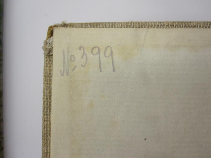 Ah 297 3.Ex.: Geschichte der Juden in Deutschland (1935);51 / 5297 (Kahn, Käthe), Von Hand: Exemplarnummer; 'No 399'. 