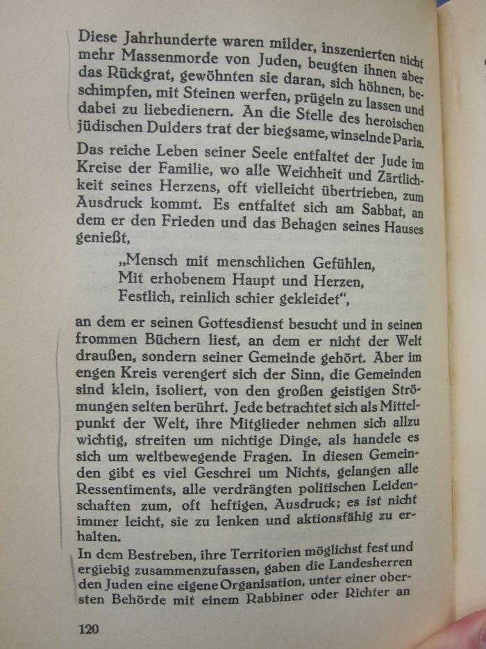 Ah 297 3.Ex.: Geschichte der Juden in Deutschland (1935);51 / 5297 (Kahn, Jacob), Von Hand: Annotation. 