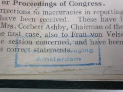 G45 / 3032 (International Archive of Women's Movement), Stempel: Name, Ortsangabe; 'Intern. Archief
Vrouwenbeweging
Amsterdam'. 