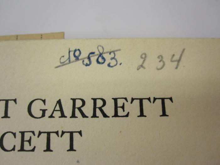 Fe 277: Millicent Garrett Fawcett ([1931]);G45II / 1987 (Manus, Rosa), Von Hand: Signatur; 'No. 583 234'. 