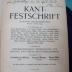 Hl 122 2.Ex.: Kant-Festschrift zu Kants 200. Geburtstag am 22. April 1924 (1924)