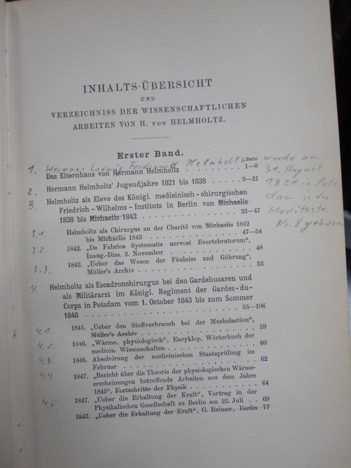 X 205 1 2.Ex.: Hermann von Helmholtz (1902);G46 / 554 (Elkan, Theodor), Von Hand: Annotation, Annotation. 
