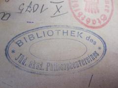 G46 / 3005 (Jüdisch-akademischer Philosophenverein), Stempel: Name; 'Bibliothek des Jüd. akad. Philosophenvereines'.  (Prototyp)