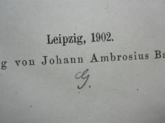 G46 / 890 (Guggenheimer, Siegfried (1875-1938)), Von Hand: Initiale; 'G.'. 