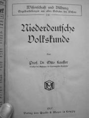 II 4719 2.Ex.: Niederdeutsche Volkskunde (1917)