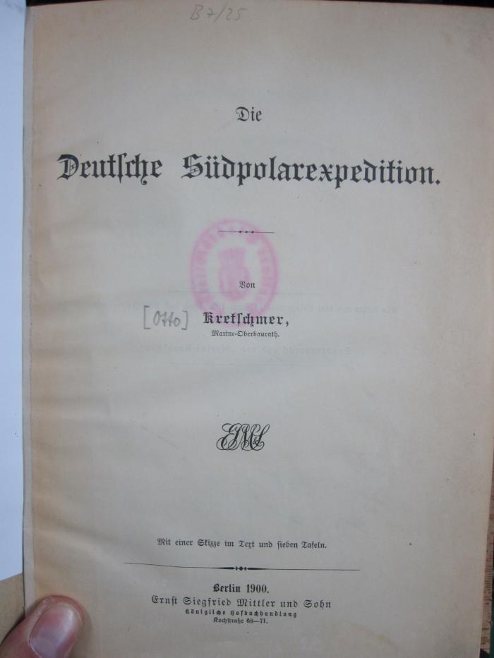II 3159 2. Ex.: Die Deutsche Südpolarexpedition (1900)
