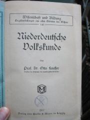 II 4719 3. Ex.: Niederdeutsche Volkskunde (1917)