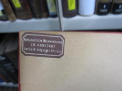 G45 / 2080 (Amelang'sche Buchhandlung), Etikett: Buchhändler, Name, Ortsangabe; 'Amelang'sche Buchhandlung
(H. Benecke)
Berlin W. Leipziger-Str. 133'. 