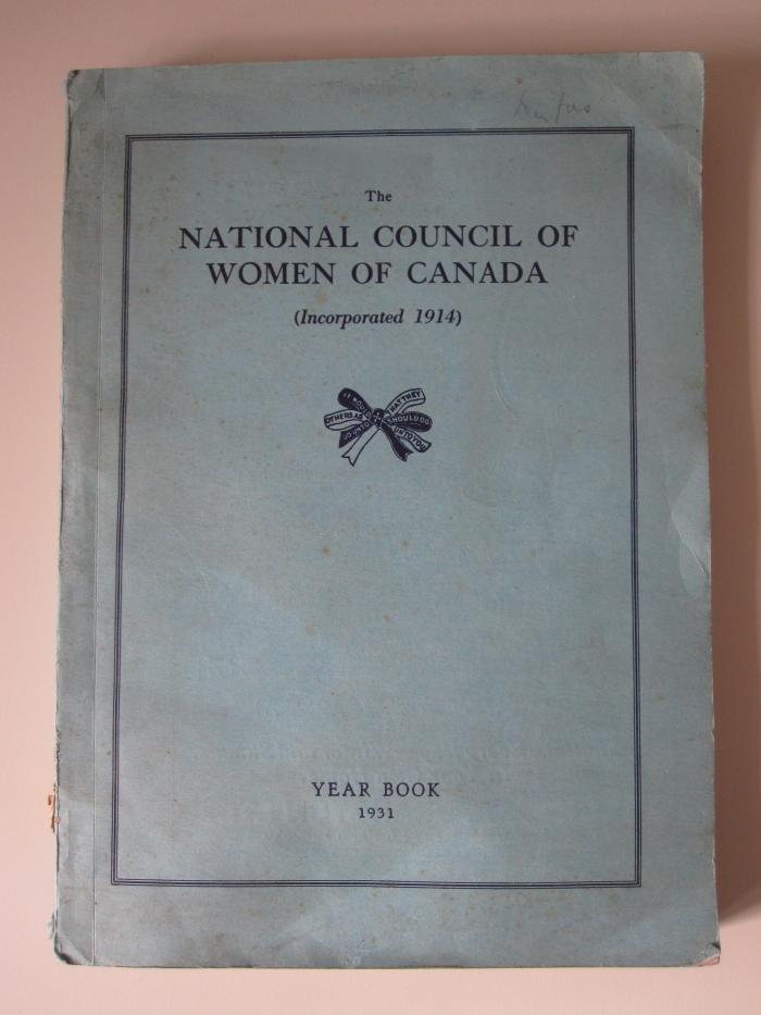  The yearbook of the National Council of Women of Canada (1931)