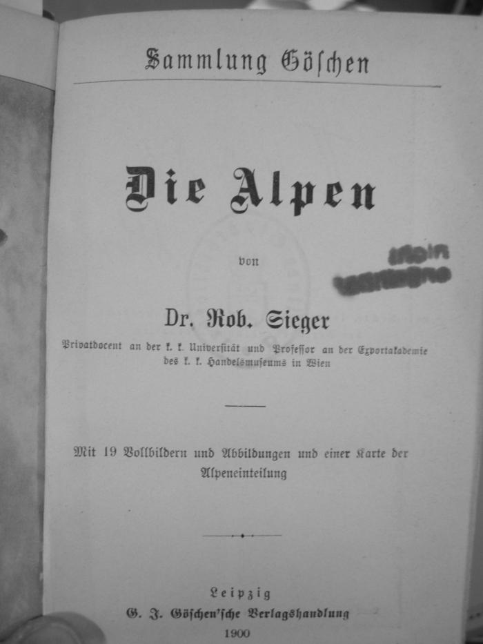 II 4206 2.Ex.: Die Alpen (1900)