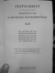 II 7355 2. Ex.: Festschrift zur Begrüssung des 14. deutschen Geographentages (1903)