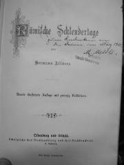 II 10595 3.Ex.: Römische Schlendertage (o.J.)
