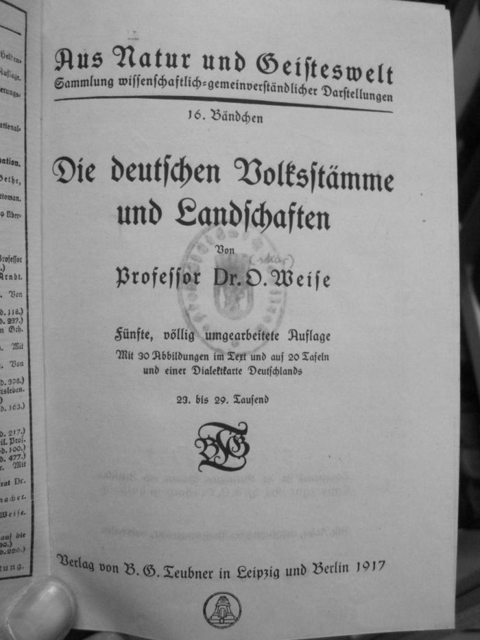 II 4735 e: Die deutschen Volksstämme und Landschaften (1917)